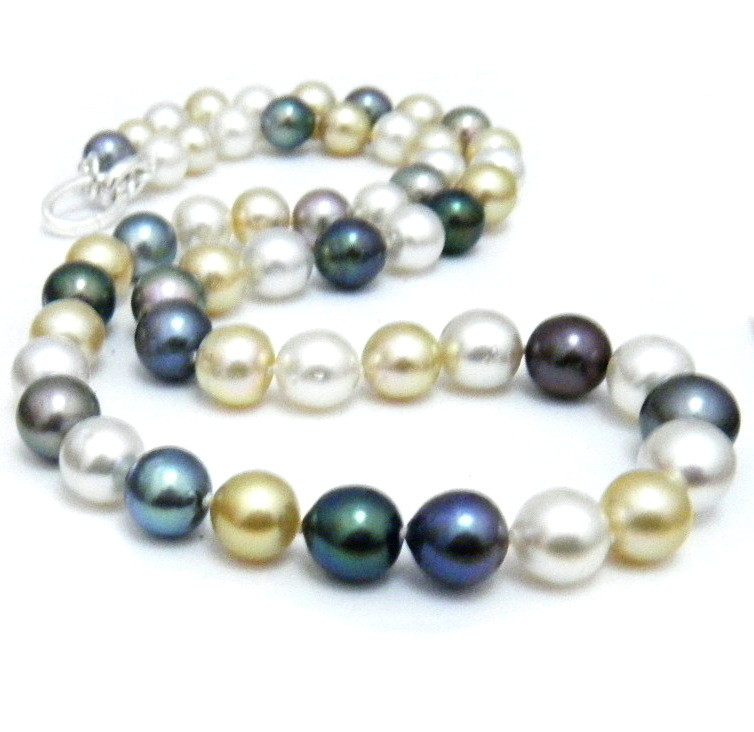 Mixed Tahitian and South Sea \'Pelosi\' Pearl Necklace